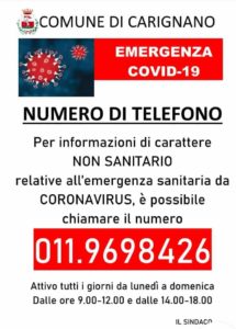 Numero per in informazioni di carattere non sanitario