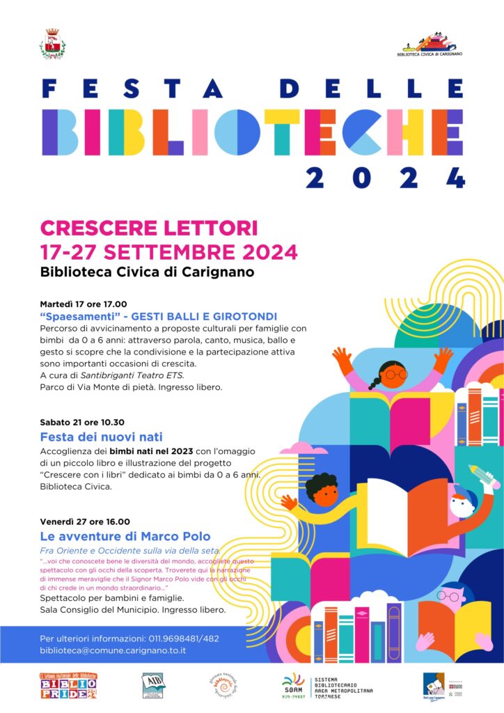 biblioteca civca di carignano festa delle bibloteche